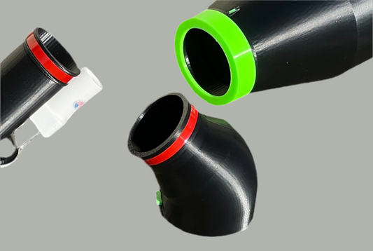 Rotatable 135-Degree Elbow for Leaf Blower Powered Gutter Cleaning tool