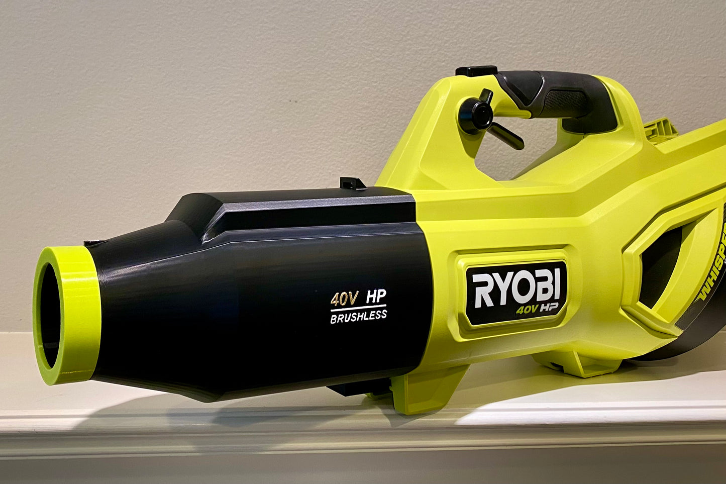 Car Drying Short Nozzle for RYOBI leaf blowers, 40V Whisper, built with shoulder strap anchor point, has potential to dry roof top of SUV, RV, Bus and other large vehicles
