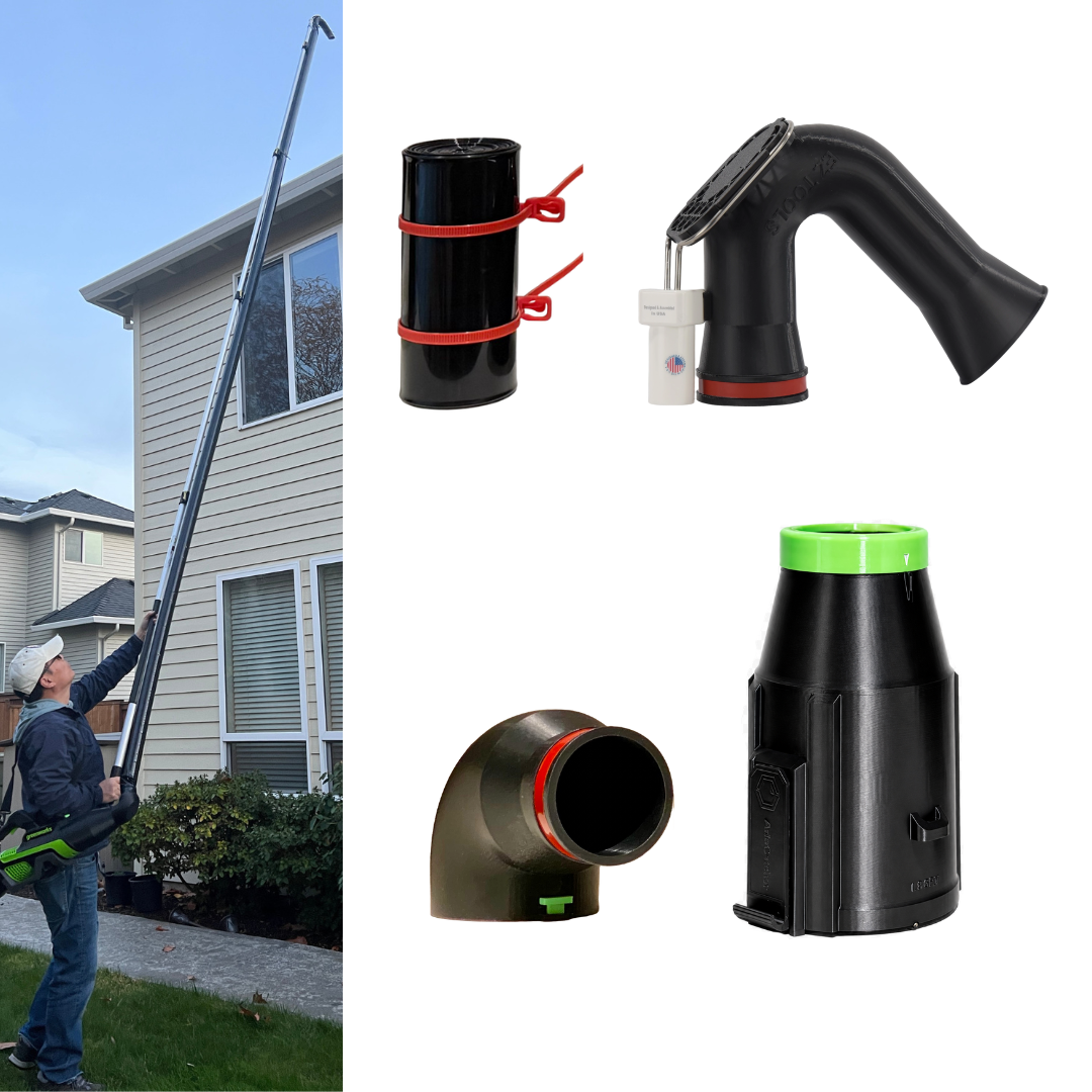ArloCatcher High Gutter Cleaning Kit for EGO Leaf Blowers – Clean Two-Story Gutters from the Ground – Fits EGO 880 CFM Models