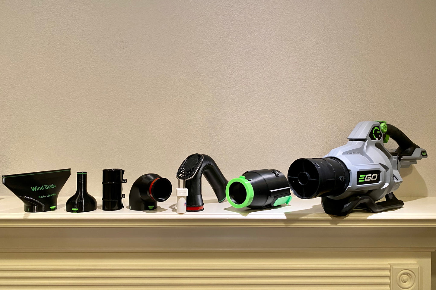 Car Drying Short Nozzle for EGO leaf blowers, built with shoulder strap anchor point, with potential of drying the roof top of large vehicles, SUV, RV, bus...