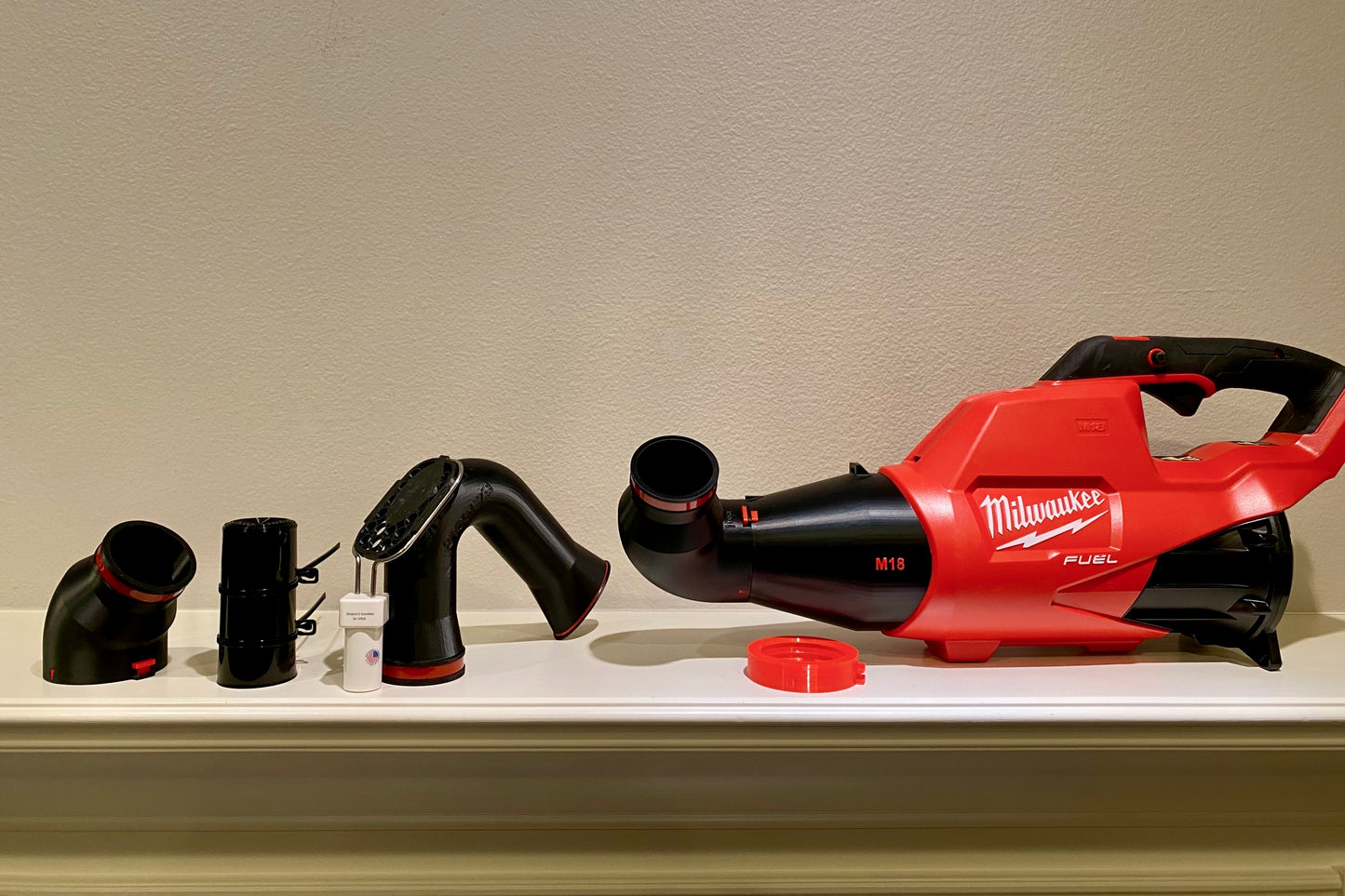 Car Drying Short Nozzle with shoulder strap anchor point, for Milwaukee M18 Leaf Blowers, 450, 500, 600 CFM, with potential of drying the roof top of large vehicles, SUV, RV, bus...