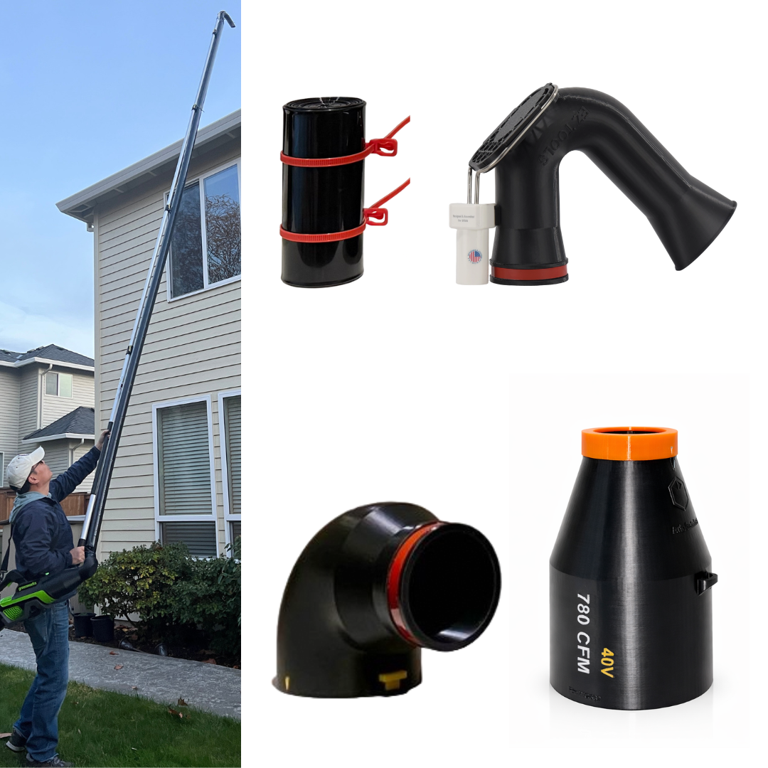 ArloCatcher High Gutter Cleaning Kit for WORX 40V 780 CFM WG582 Leaf Blowers – Clean Two-Story Gutters from the Ground