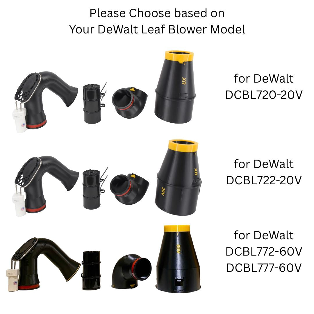 Using ArloCatcher gutter cleaning tool with Dewalt leaf blowers, choose Your models
