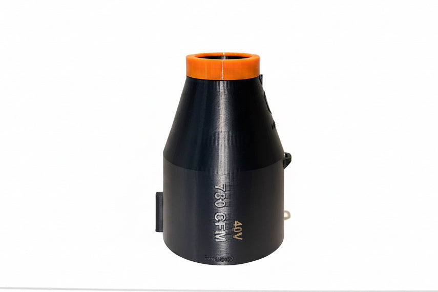 ArloCatcher Car Drying Short Stubby Nozzle for Worx 40V 780CFM (Model# WG582) leaf blowers, with shoulder strap anchor point