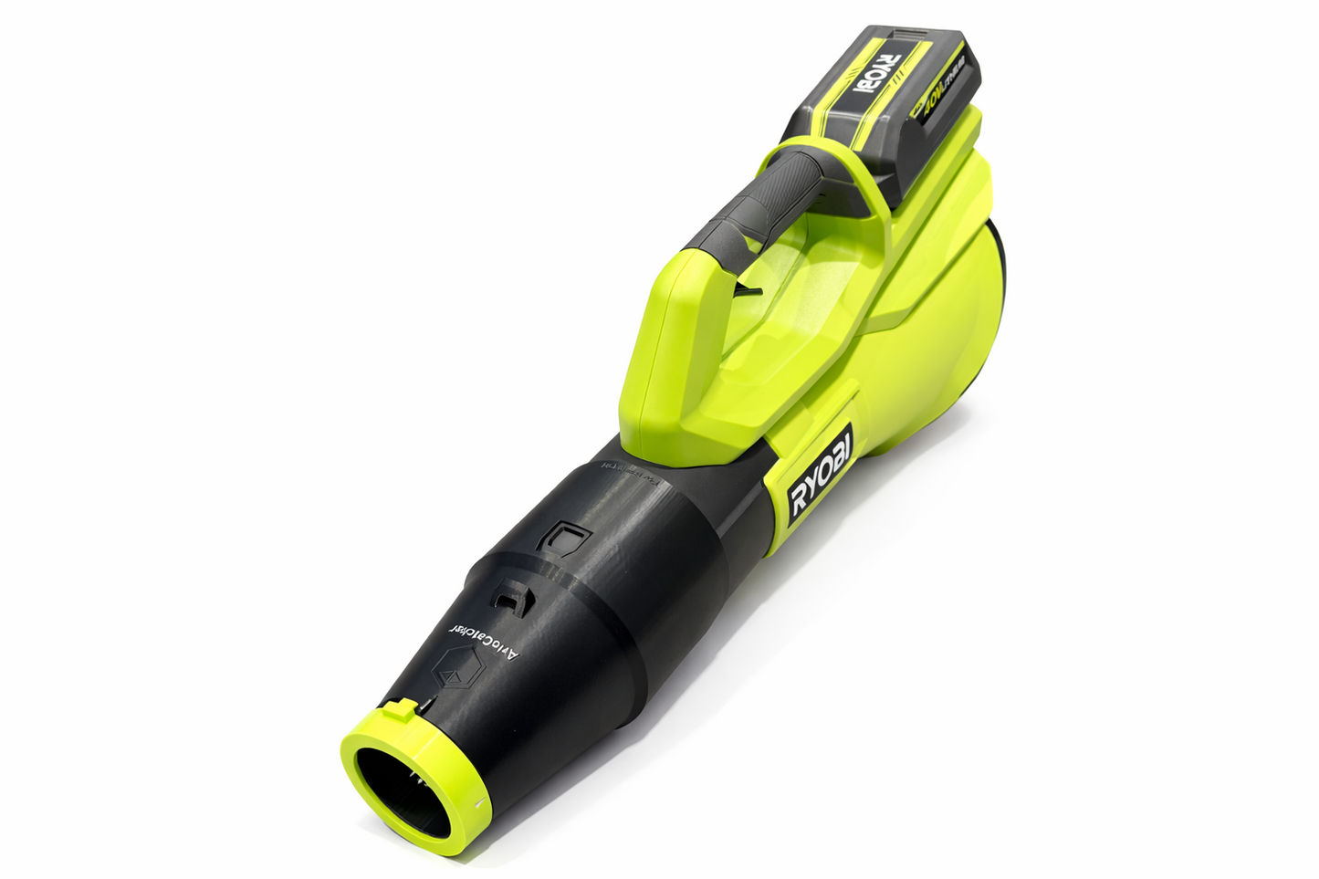 ArloCatcher Car Drying Short Stubby Nozzle for RYOBI 40V 550CFM RY40LB01 leaf blower, built with shoulder strap anchor point, has potential to dry roof top of SUV, RV, Bus and other large vehicles