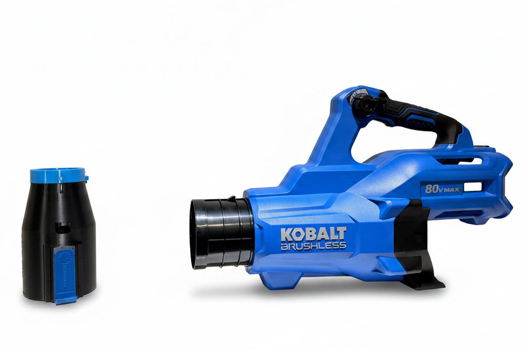 ArloCatcher Car Drying Short Stubby Nozzle for Kobalt 80V 800CFM 700CFM leaf blowers, Model KHB 8080-06, KHB 4081-06, KHB 7080-06, KHB 2581-06 built with shoulder strap anchor point
