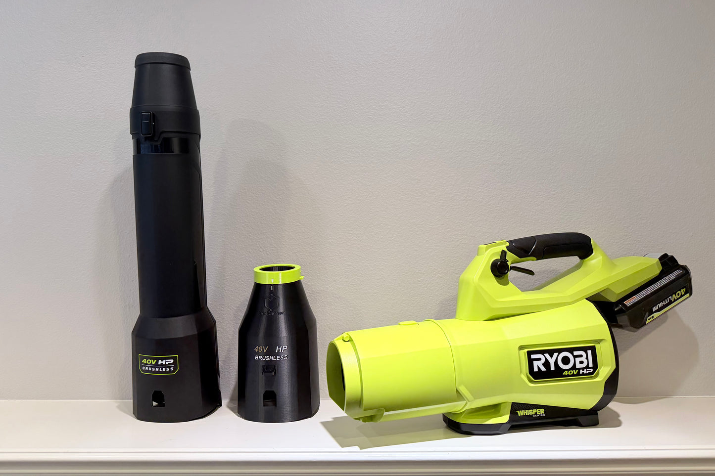 Car Drying Short Nozzle for RYOBI 40V 800 CFM Whisper series RY40HPLB01 leaf blower, built with shoulder strap anchor point, has potential to dry roof top of SUV, RV, Bus and other large vehicles