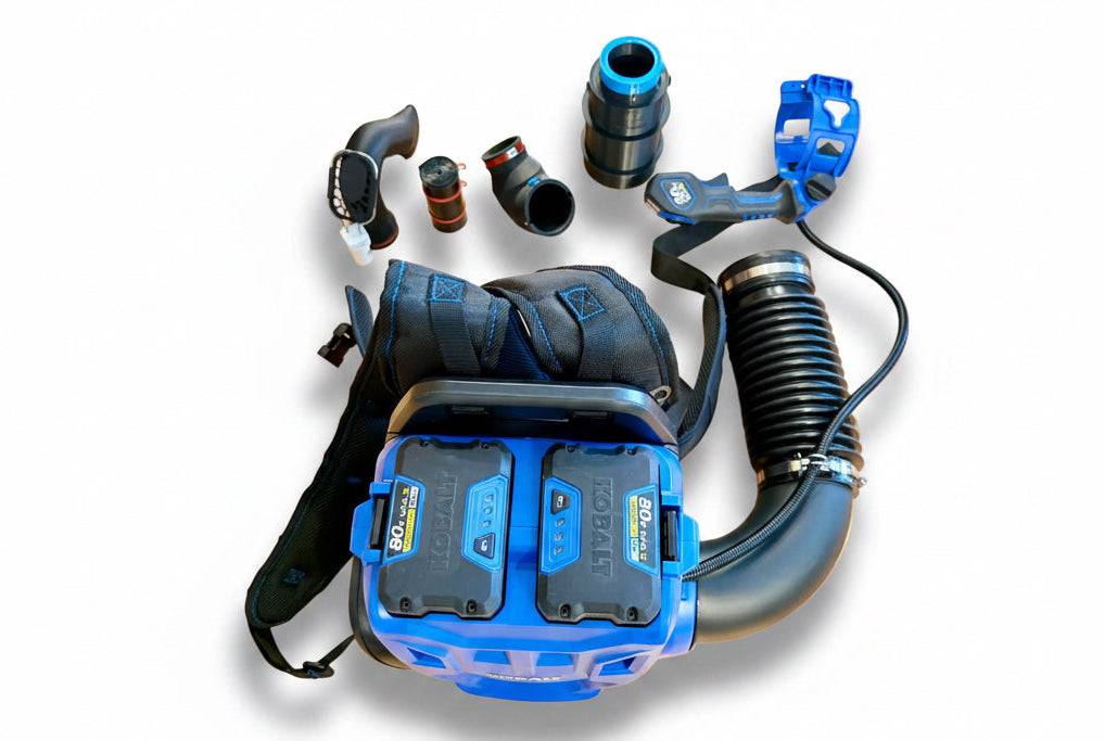 ArloCatcher High Gutter Cleaning Kit for Backpack leaf blowers: Kobalt 80V 850CFM, Greenworks 80V 750 CFM, RYOBI 40V 850CFM – Clean Two-Story Gutters from the Ground