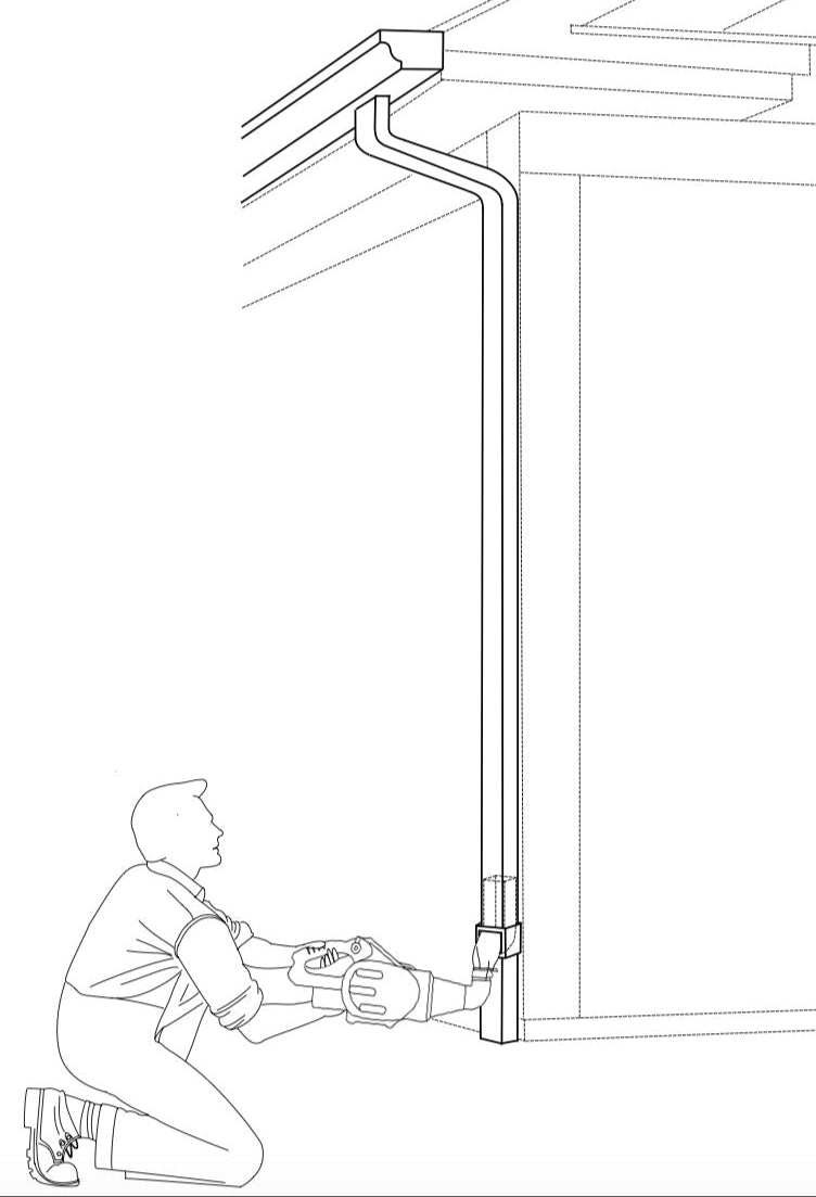 Arlocatcher Leaf Blower Kit can clean downspout from the ground. This is part of the gutter cleaning total solution from ArloCatcher