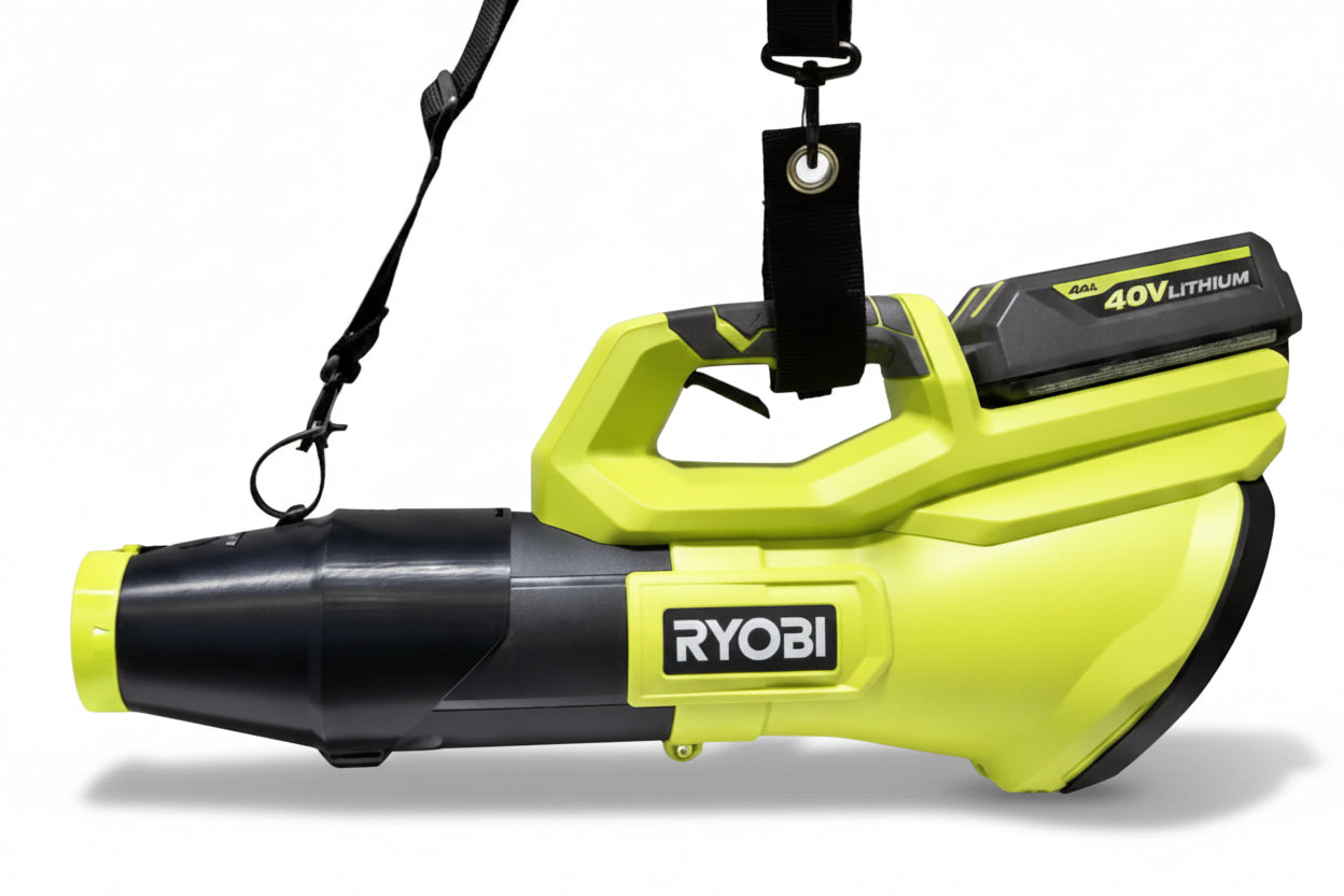 ArloCatcher Car Drying Short Stubby Nozzle for RYOBI 40V 550CFM RY40LB01 leaf blower, built with shoulder strap anchor point, has potential to dry roof top of SUV, RV, Bus and other large vehicles