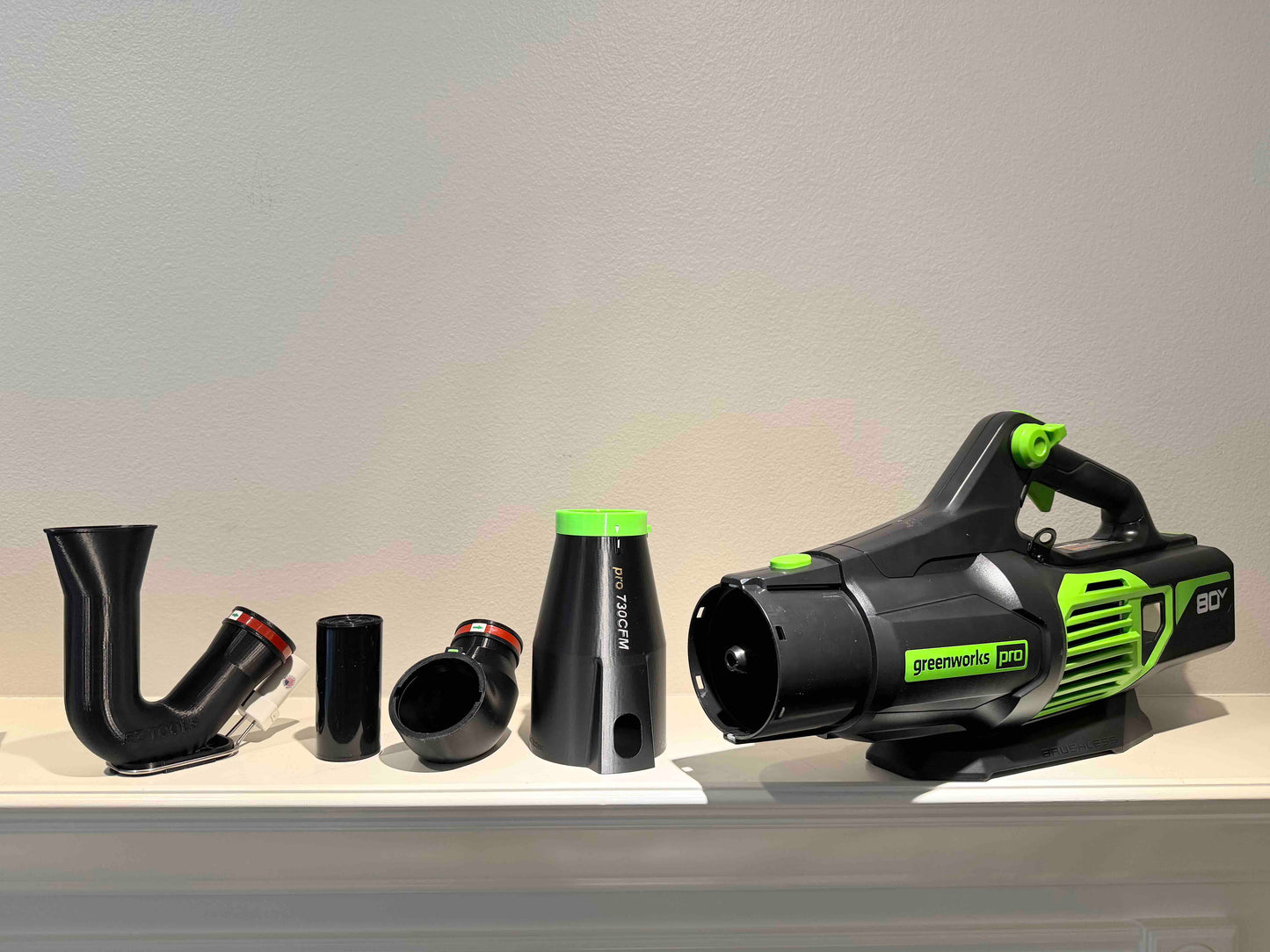 Car Drying Short Nozzle for Greenworks 770(80V), 760, 730, 700(60V), 700(80V), 610, 585 (BLE402), 550, 515, 500 CFM leaf blowers, with potential of drying the roof top of large vehicles, RV, SUV, bus...