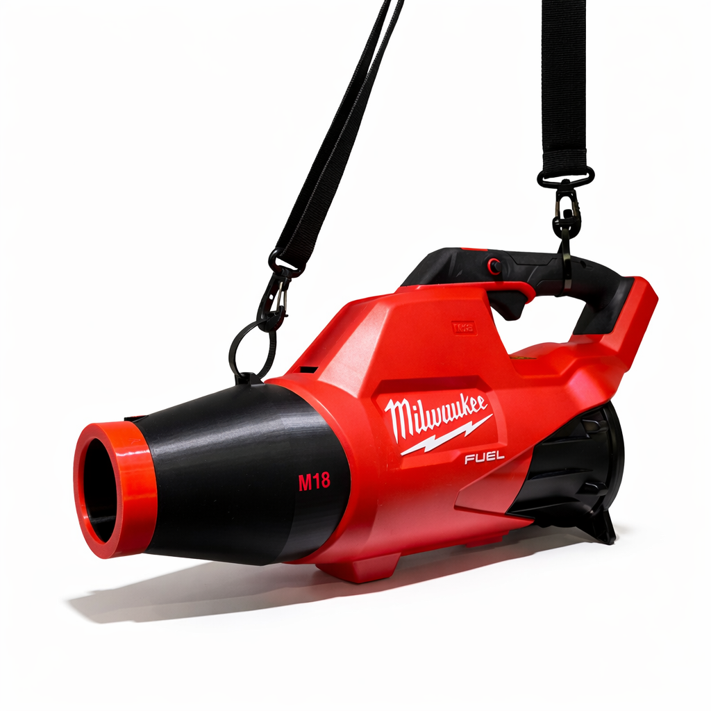 ArloCatcher Car Drying Short Stubby Nozzle with shoulder strap anchor point, for Milwaukee M18 Leaf Blowers, 450, 500, 600 CFM, with potential of drying the roof top of large vehicles, SUV, RV, bus...